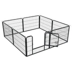  Juskys Welpenauslauf 160 X 160 X 60 Cm – Welpenlaufstall 8-teilig Aus Metall – Freigehege Mit Tür – Welpengitter Für Hunde, Hasen & Kleintiere