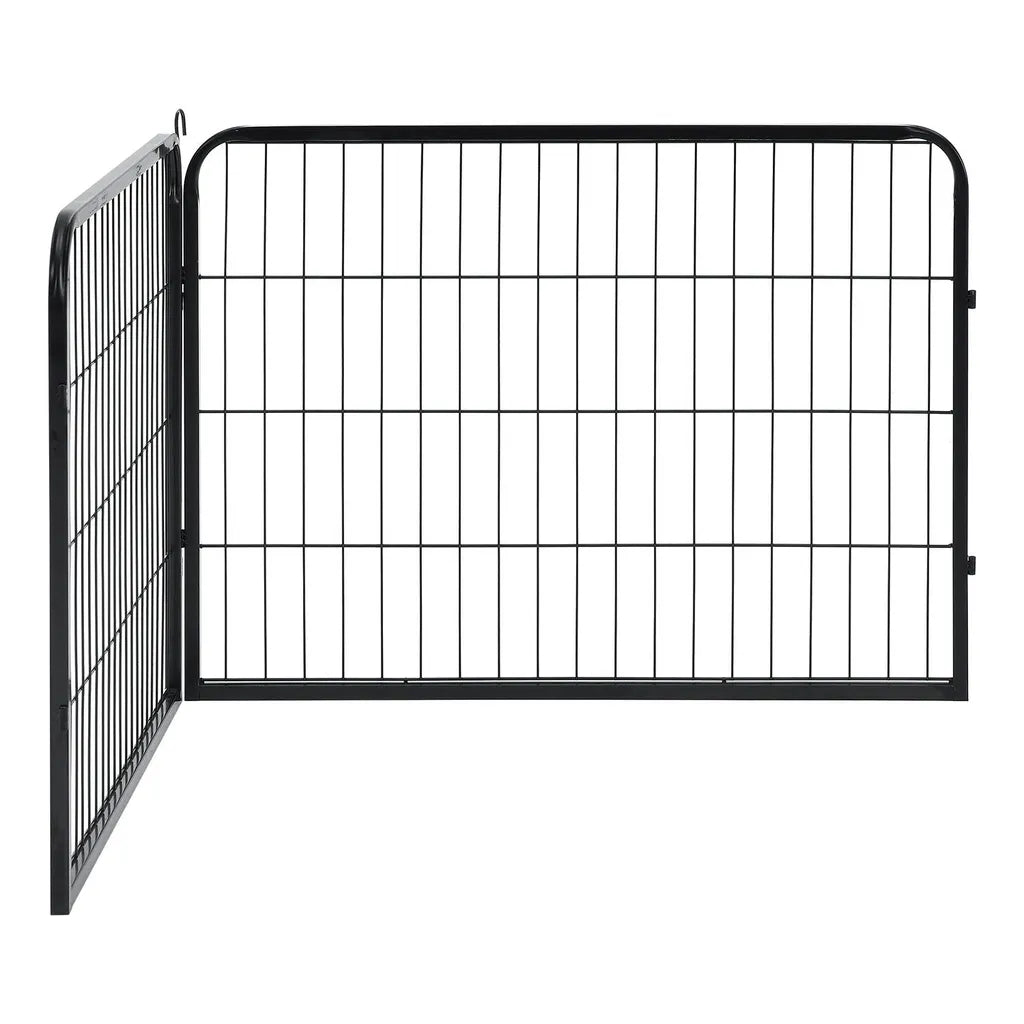  Juskys Welpenauslauf 160 X 160 X 60 Cm – Welpenlaufstall 8-teilig Aus Metall – Freigehege Mit Tür – Welpengitter Für Hunde, Hasen & Kleintiere