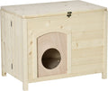  PawHut Hundehütte Hundehaus Faltbar Haustierhaus Katzenhaus Massivholz Natur 78 X 51 X 62 Cm