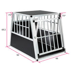  Tectake Hundetransportbox Single Mit Schräger Rückwand - Schwarz