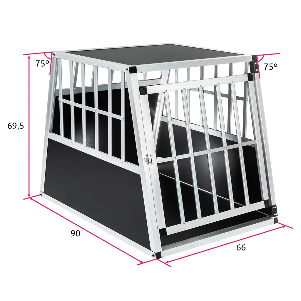  Tectake Hundetransportbox Single Mit Schräger Rückwand - Schwarz