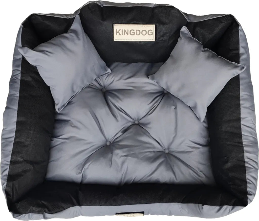  Großes Hunde- Und Katzenbett 75 X 65 Dunkelgrau - Kingdog Größe M