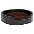  VidaXL Hundebett Schwarz-Braun 79x70x19 Cm Plüsch Und Kunstleder