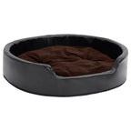  VidaXL Hundebett Schwarz-Braun 79x70x19 Cm Plüsch Und Kunstleder
