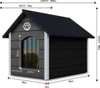  Outentin Hundehütte Outdoor Winterfest Isoliert - Gemütliches Und Stilvolles Hundehaus XXL - Hundezwinger Draußen Für Große Hunde - Wasserdicht Hundehöhle - 104 X 90 X 74 Cm (Grau - Weiß)