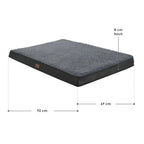  Juskys Hundebett Milow Orthopädisch 92x69cm - Hundekissen Flauschig & Stabil - Bezug Abnehmbar & Waschbar – Hundematte Für Mittlere Hunde - Grau