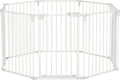  PawHut Welpenauslauf Freigehege Für Hund Schutzgitter Mit Tür Kaminschutzgitter Flexible Klappbar 8 Paneele Je 60 X 76 Cm Weiß