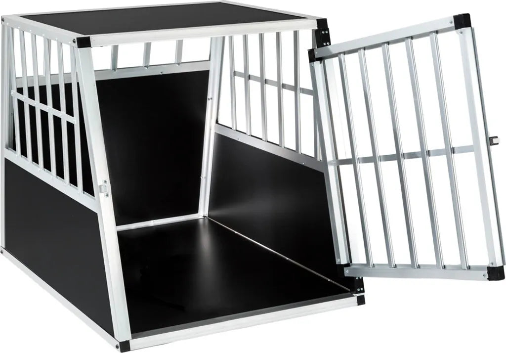  Tectake Hundetransportbox Single Mit Schräger Rückwand - Schwarz
