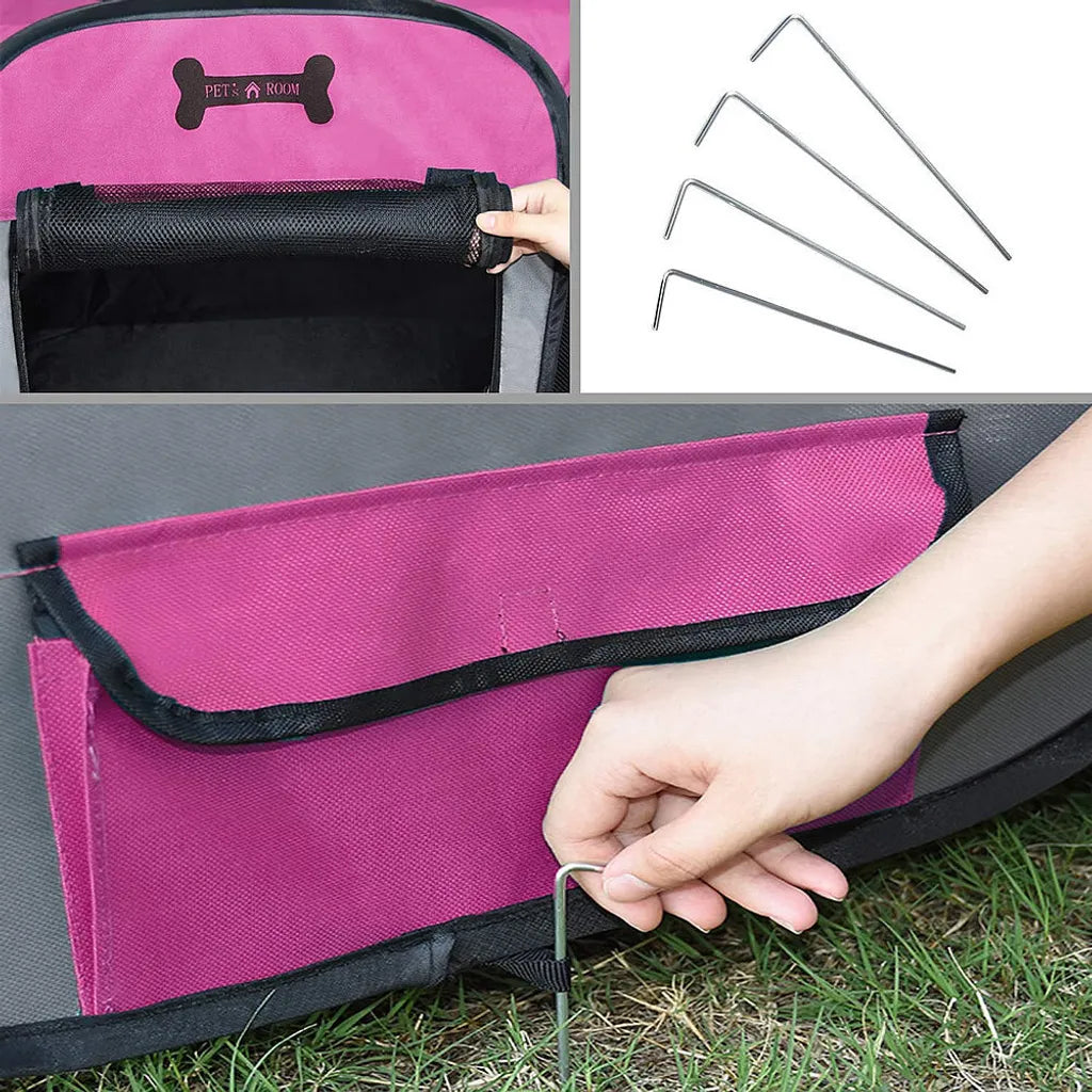 Mucola Welpenlaufstall Pink Faltbar Welpenauslauf Tierlaufstall Gehege Hunde Laufstall Hasen Laufstall Freilaufgehege Freigehege