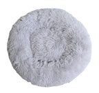  Hundebett Katzenbett Flauschige Hundekissen Haustier Tierbett Hundekorb Kissen Weiches Plüsch Rundes Haustierbett Grau 60 Cm