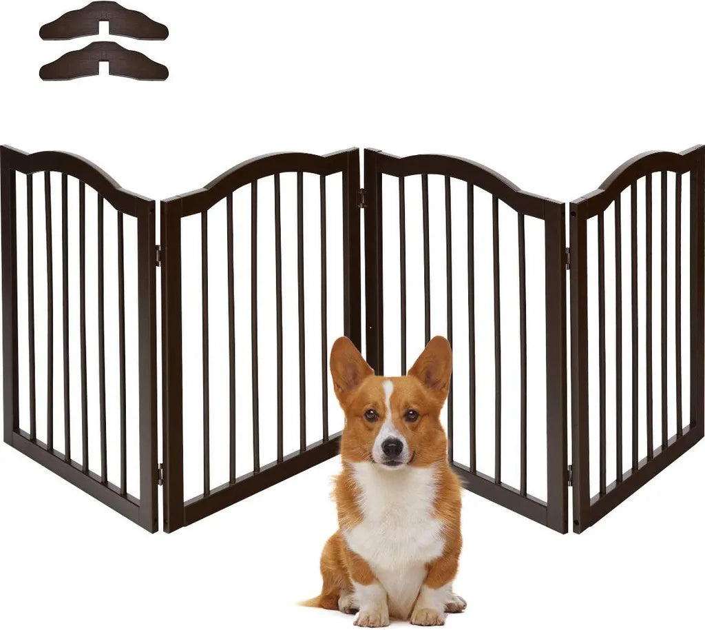  COSTWAY Absperrgitter Schutzgitter Kieferholz Flexible Hundeabsperrgitter, Hunde Treppengitter Türschutzgitter