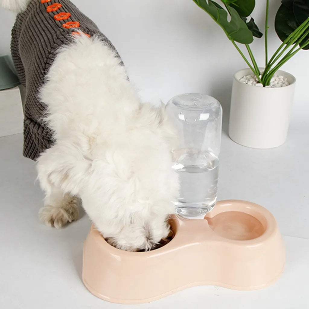  Fütterung Hundenäpfe Katzennapf Futterspender Wasserspender Futternapf Haustiere Hund Katze Futterstation Futterautomat Für Trockenfutter (Grau)