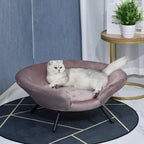  Pawhut Hundesofa In Beckenform Mit Weichem Bezug, Haustiersofa Mit Metallbeinen, Hundebett, Katzensofa, 74 X 68,5 X 31 Cm
