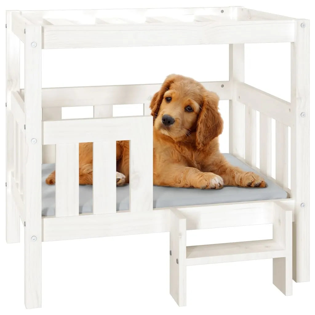  VidaXL Hundebett Weiß 75,5x63,5x70 Cm Massivholz Kiefer
