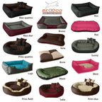  BedDog® Hundebett LUPI, Hundesofa Aus Cordura, Microfaser-Velours, Waschbares Hundebett Mit Rand, Hundekissen Vier-eckigfschad, Größe:XL, Farbe:THE-ROCK (schwarz/grau)
