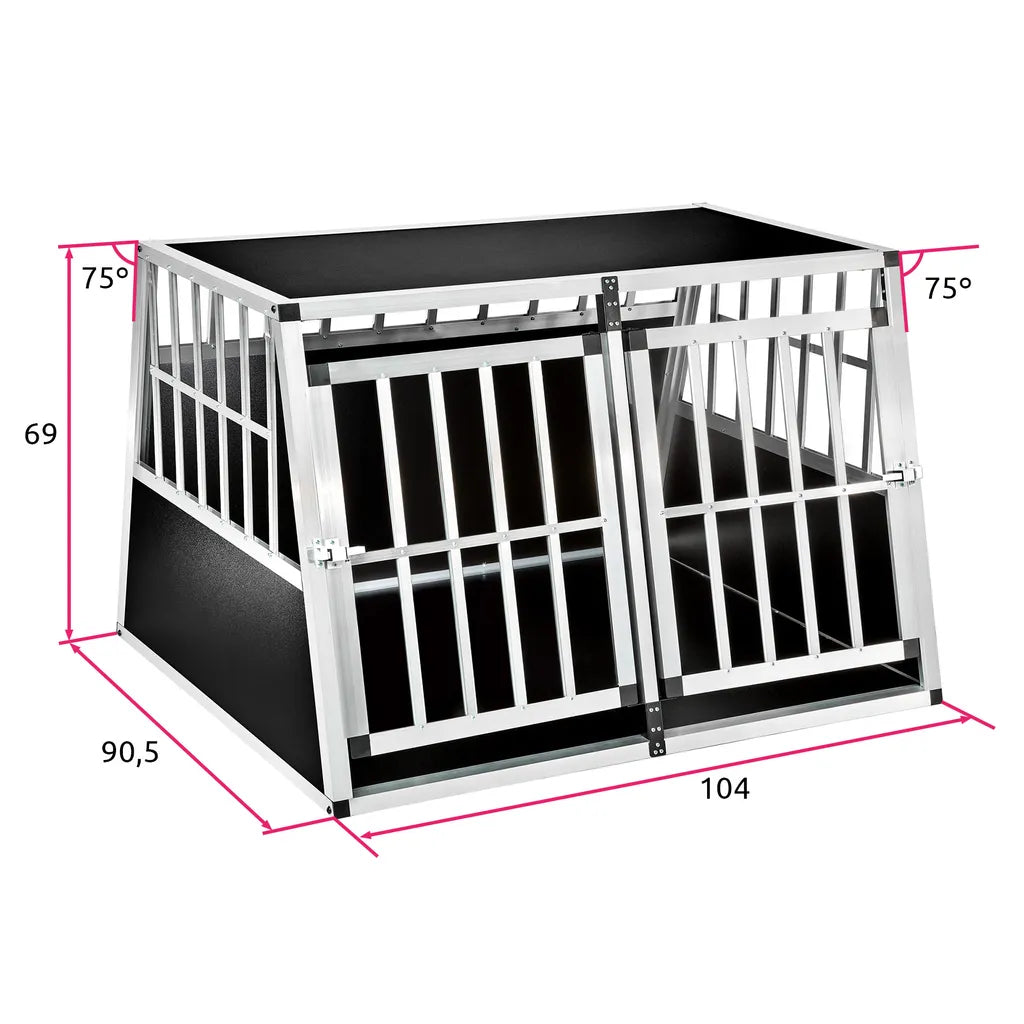  Tectake Hundetransportbox Doppel Mit Schräger Rückwand - Ohne Trennwand