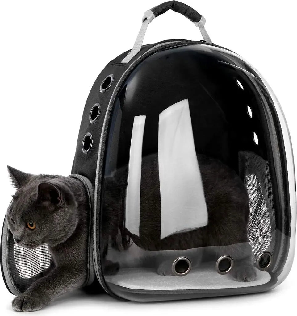  RUCKSACKTRANSPORTER FÜR CAT SPACE BACKPACK | Haustierträger Transparenter Rucksack Tragbare Hunde Und Katzen Outdoor-Tragetasche Atmungsaktives Kapsel-Design 180-Grad-Besichtigung Für Haustiere Reisen, Gehen
