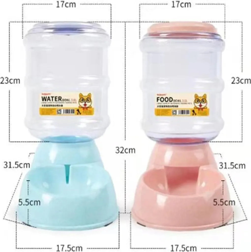  2X 3.8L Automatischer Feeder Futterautomat Haustiere Automatischer Futter Tränkesatz Futterautomat Und Wasserspender Für Hunde Katzen Haustiere Tiere (grau)