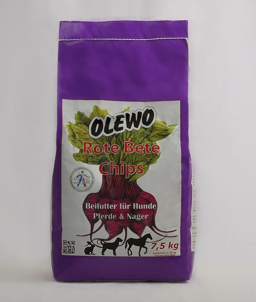  Olewo Rote - Bete - Chips Für Hund, Pferd Und Nager 7,5kg