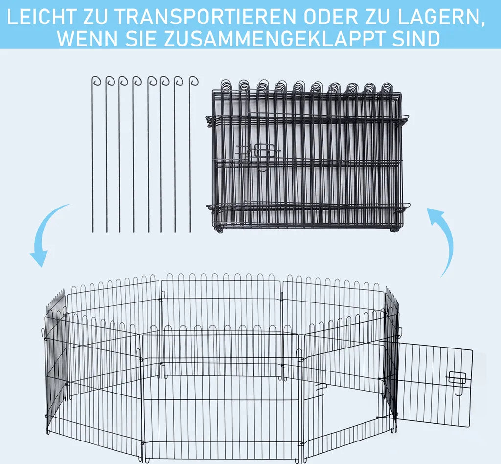  PawHut Welpenauslauf Welpenzaun Laufstall Freilaufgehege Welpengitter 5 Maßen (Maße: 71x61cm)