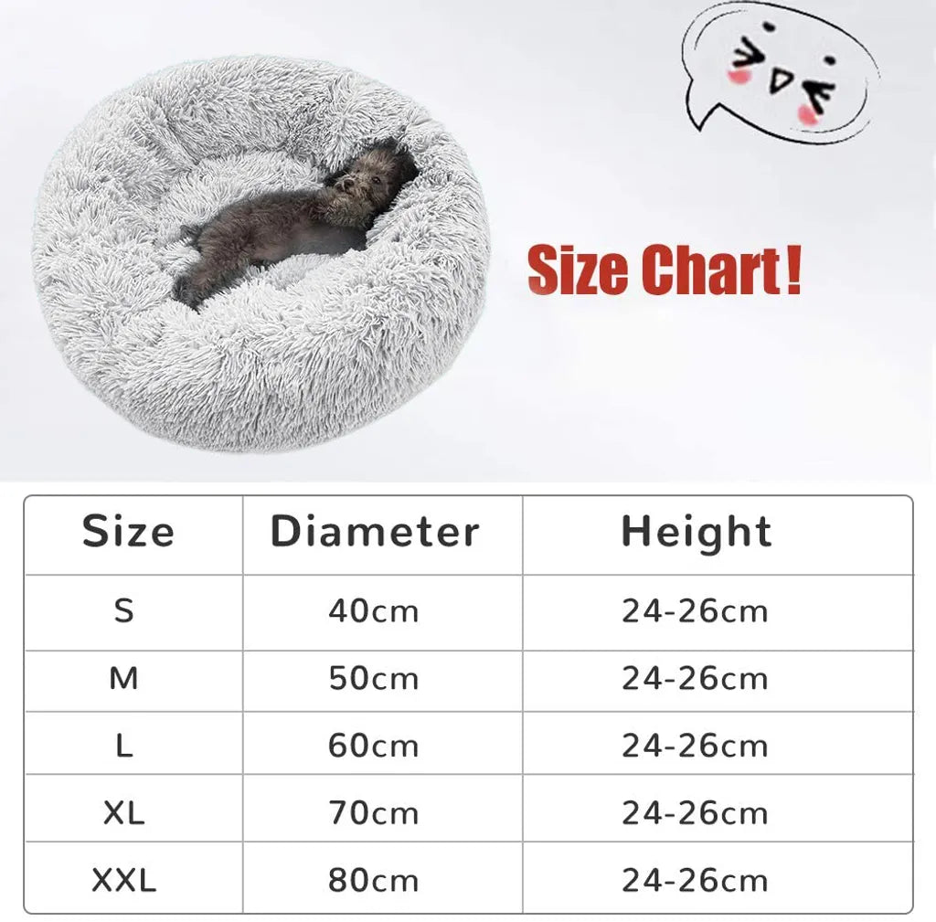  Hundebett Tierbtt Katzenbett Hundesofa Katzensofa Kissen Flauschig, Weich U. Waschbar Für Katzen Hunde, Dunkelgrau,Durchmesser 60cm