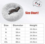  Hundebett Tierbtt Katzenbett Hundesofa Katzensofa Kissen Flauschig, Weich U. Waschbar Für Katzen Hunde, Dunkelgrau,Durchmesser 60cm