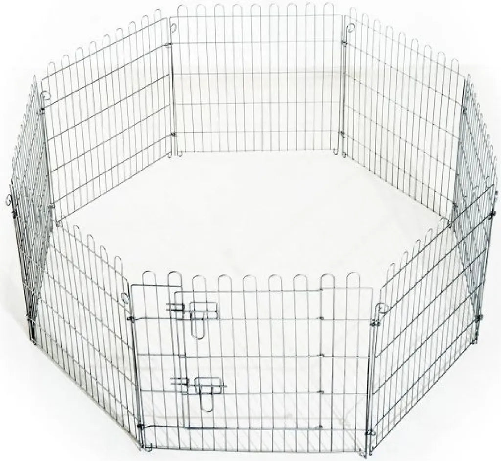  PawHut Freilaufgehege Welpenauslauf Welpenzaun Laufstall Welpengitter Für Tiere 8-teilig B63 X H60 Cm