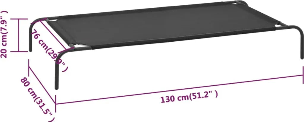  VidaXL Erhöhtes Hundebett Schwarz XL Textilene