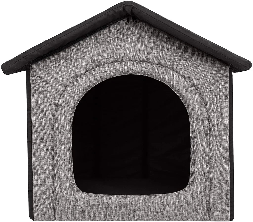  Hobbydog Hundehaus Hundehütte Schlafplatz Beruigungsplatz Beruigungshöhle Hellgrau Schwarz R3: 52 X 46 X 53 Cm