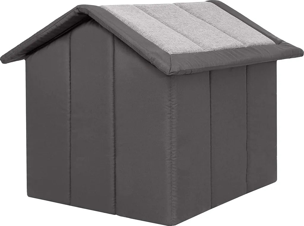  Hundehaus Hundehütte Hundebett Katzenhöhle Hundekorb 70x60x63 Cm - HELLGRAU