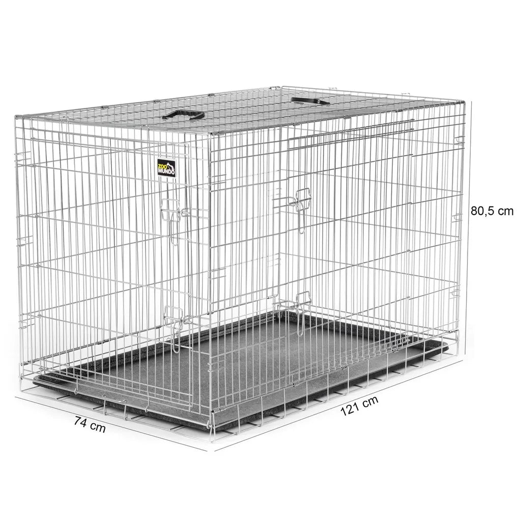  Zoomundo Faltbarer Tierkäfig / Transportbox - Silber Größe XXL