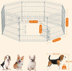  FEANDREA Welpenauslauf, Freilaufgehege Kaninchen, Faltbar, Für Hund, Silbern PPK001W01