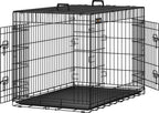  Feandrea Hundekäfig, XXL, 122 X 74,5 X 80,5 Cm, Klappbar, Mit 2 Türen, Ausziehbare Kunststoffschale, Schwarz PPD48H