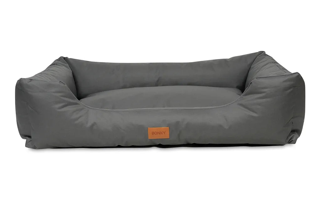  Bonky Hundebett Hundekissen Tierbett Hundesofa Für Kleine Und Grosse Hunde Hundekorb Schlafplatz - Bezug Abnehmbar Und Abwaschbar - 117 X 80 Cm [Größe: XXL] - Grau