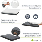  Juskys Hundebett Milow Orthopädisch 112x81cm - Hundekissen Flauschig & Stabil - Bezug Abnehmbar & Waschbar – Hundematte Für Große Hunde - Grau
