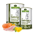  6x820g - Schecker Nassfutter Hundemenü Kaninchen Mit Buchweizen, Kürbis Und Löwenzahn