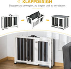  Pawhut Hundehütte Tannenholz Faltbarer Hundekäfig Hundehaus Mit Fenster Transportbox Transportkäfig Haustierkäfig Grau 84,5 X 51,4 X 61 Cm
