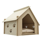  Hundehaus Otterup Hundehütte Hundehöhle Für Kleine Hunde 54 X 53 X 52 Cm Kleintierhaus Mit Pfotendesign Sperrholz