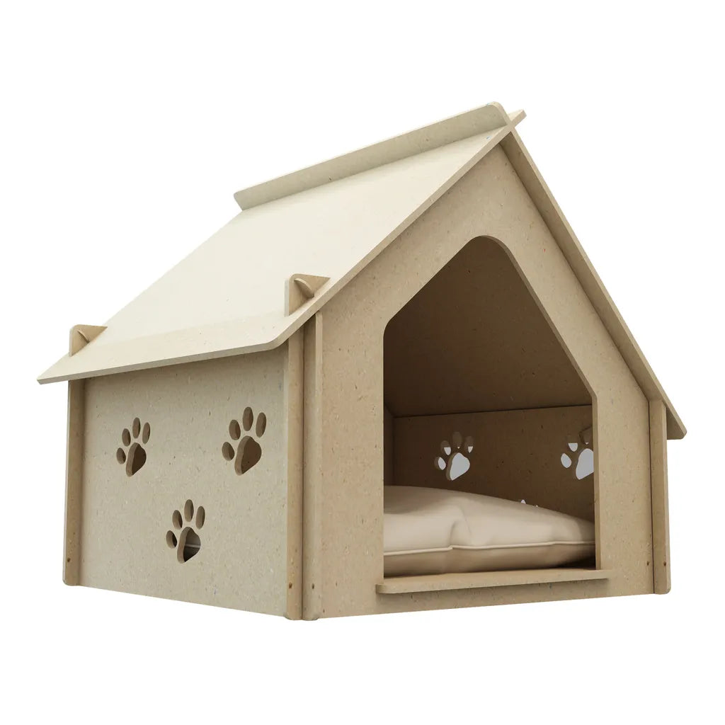  Hundehaus Otterup Hundehütte Hundehöhle Für Kleine Hunde 54 X 53 X 52 Cm Kleintierhaus Mit Pfotendesign Sperrholz
