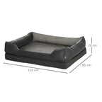 PawHut Hundebett Hundematte Haustierbett Hundematratze Bezug Abnehmbar Waschbar Hundebett Tierbett Hundesofa Haustierbett Für Hunde Katzen Memory-Schaum Grau 110 X 85 X 28 Cm