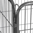  FEANDREA Welpenauslauf Aus Metall 122 X 80 X 70 Cm Welpengitter Welpenzaun Freilaufgehege Tierlaufstall Für Hunde Grau PPK04GY