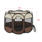  Hundelaufstall Telford 43 X 74 X 74 Cm Pop Up Tierlaufstall Für Innen- Und Außenbereich Welpenlaufstall Hundehütte Braun / Cremefarben