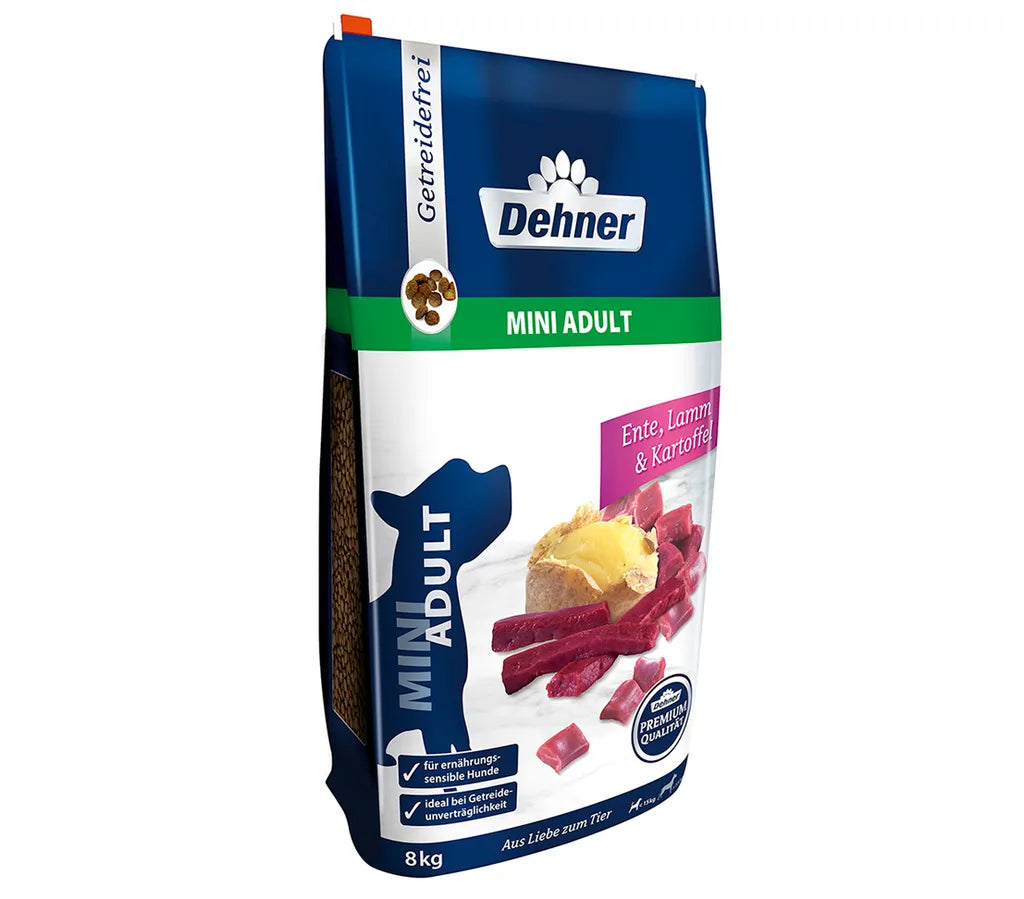  Dehner Premium Hundetrockenfutter Mini Adult, Ente Und Lamm Mit Kartoffel, 8 Kg