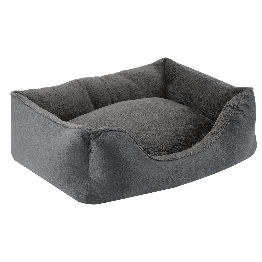  Juskys Hundebett Eila S – Hundekorb 50 X 37 X 15 Cm – Orthopädisches Hundekissen Waschbar & Flauschig - Haustierbett Für Kleine Hunde & Katzen In Grau