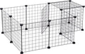  PawHut Gittergehege Freigehege Laufgehege Für Kleintiere Laufstall Kleintierkäfig Metallgitter Flexibel Umformbar Schwarz 106 X 73 X 36 Cm