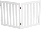  COSTWAY Absperrgitter Hunde 60cm Hoch, Schutzgitter Holz Klappbar, Treppengitter Hundeabsperrgitter Flexibel Türschutzgitter (2 Paneelen, Weiß)