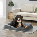  Juskys Hundebett Sheena XL Orthopädisch, Waschbar & Rutschfest – 105 X 82 X 17 Cm– Hundesofa Flauschig Große Hunde Grau – Haustierbett Hundesofa
