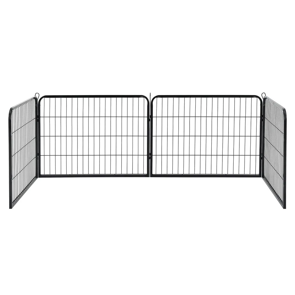  Juskys Welpenauslauf 160 X 160 X 60 Cm – Welpenlaufstall 8-teilig Aus Metall – Freigehege Mit Tür – Welpengitter Für Hunde, Hasen & Kleintiere