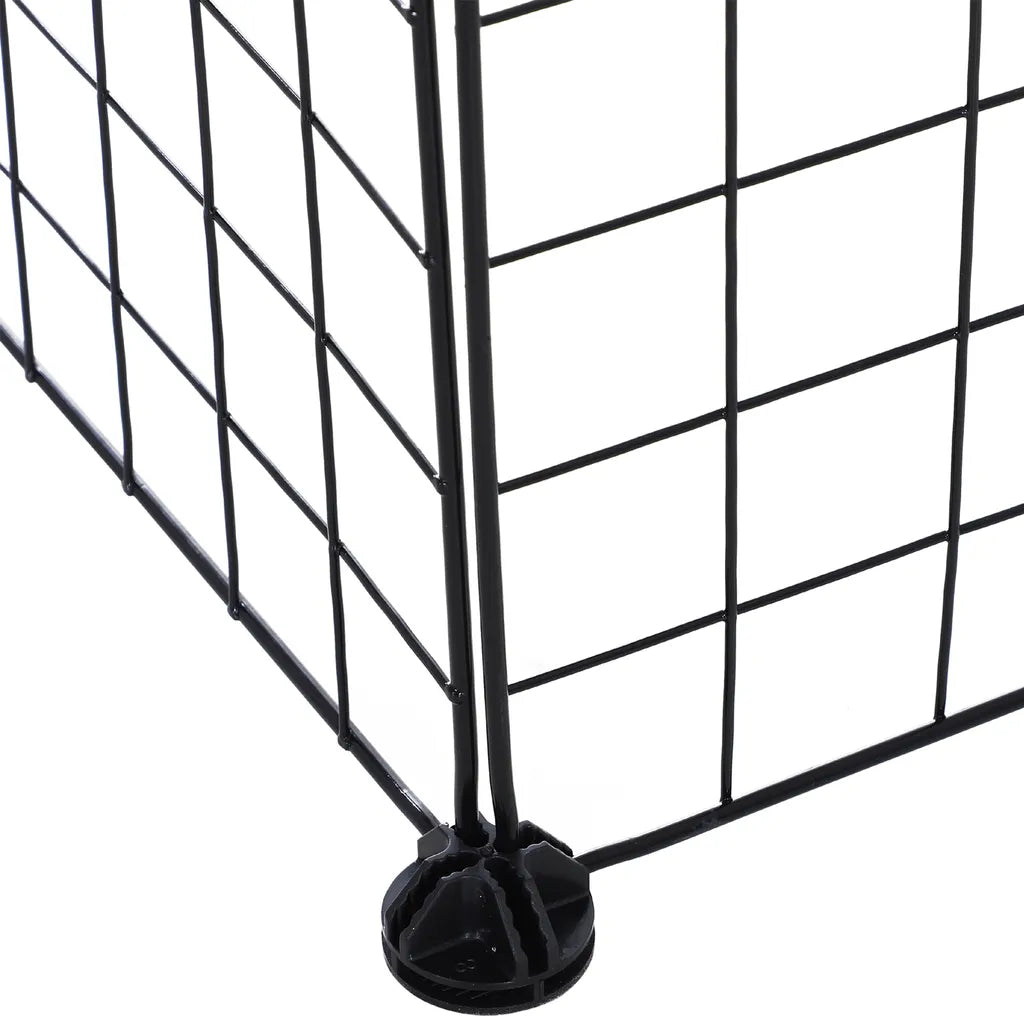  PawHut Freigehege Laufgitter DIY Welpenlaufstall Gittergehege Für Kleintier Aus Metallgitter Absperrgitter Kleine Haustiere Laufstall Für Innen 36 Platten Schwarz 146 X 73 X 73 Cm