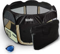  MeisterPet Welpenlaufstall Tierlaufstall 75 X 75 X 43 Cm - Hunde/ Katzen - Gratis Reisenapf Faltbare Futternapf/Wassernapf Und Tragetasche
